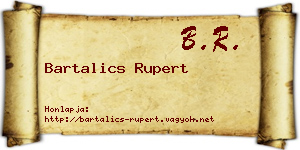 Bartalics Rupert névjegykártya